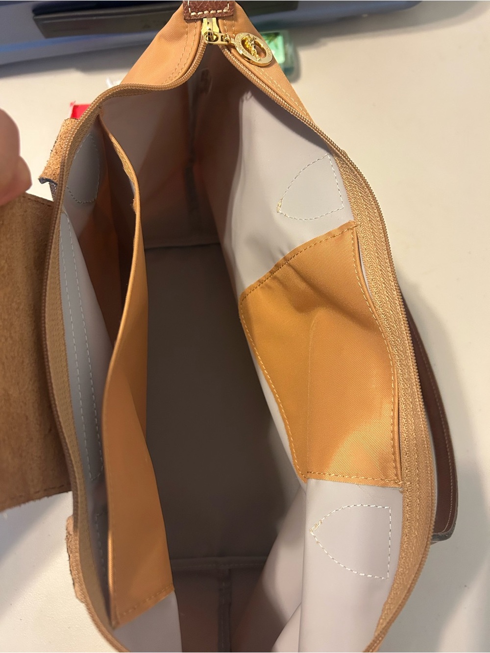 Longchamp Le Pliage Original M Tote in Fawn with Brown Trim - Picture 5 of 6